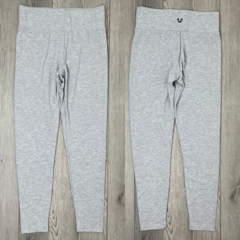 True Religion Womens Size L Gray High Raise Pull On Ankle Legging Jersey Knit